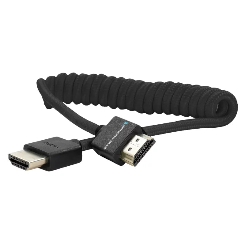 Kondor Blue Full HDMI Coiled Cable 30-60cm Black