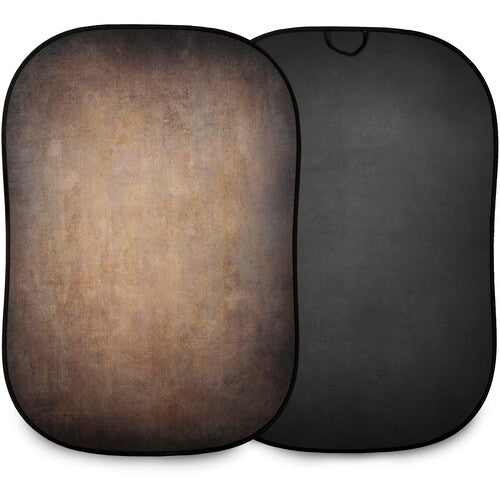 Manfrotto 1.5m x 2.1m Vintage Reversible Collapsible Background (Walnut/Pewter)