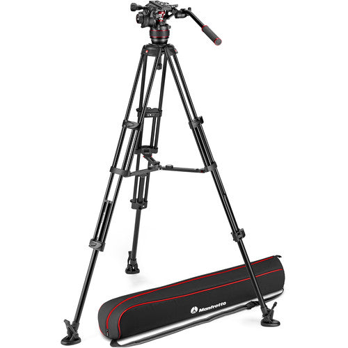 Manfrotto Nitrotech 608 Fluid Video Head + Aluminium Twin Leg Tripod
