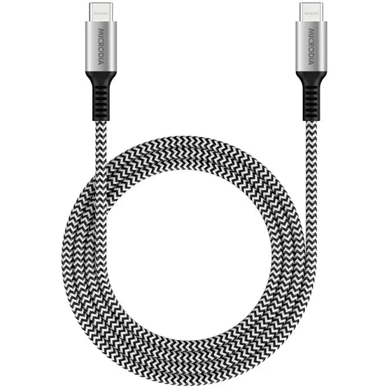 MICRODIA ExeCable Tweed PD100W 1.3m USB-C to USB-C Cable - Zebra