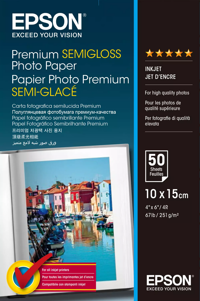 Epson A4 Premium Semigloss 250GSM - 20 Sheets