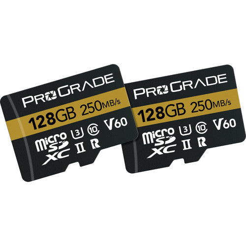 ProGrade Digital MicroSDXC UHS-II V60 Memory Card with Adapter (Gold) - Twin Pack