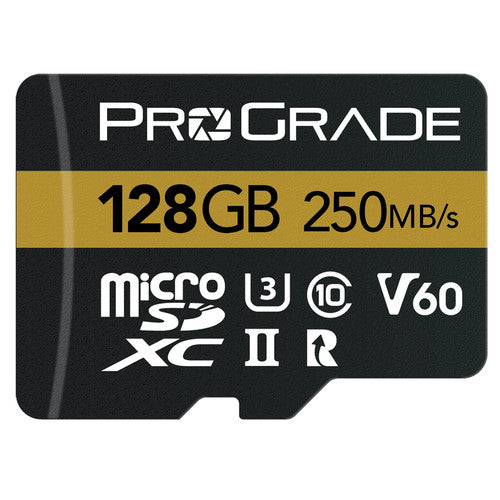 ProGrade Digital MicroSDXC UHS-II V60 Memory Card with Adapter (Gold)