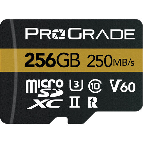 ProGrade Digital MicroSDXC UHS-II V60 Memory Card with Adapter (Gold)