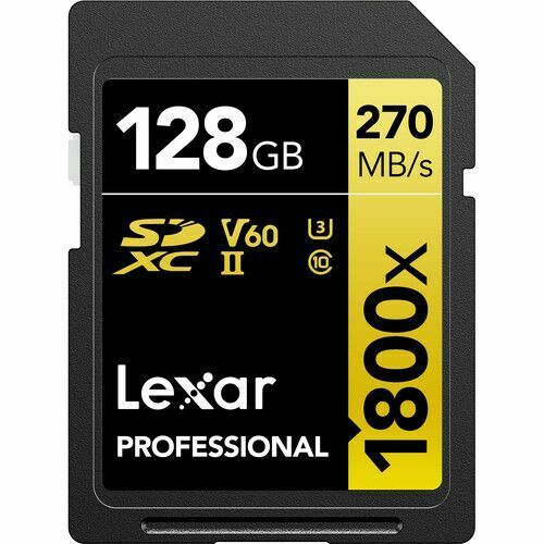 Lexar Professional 1800X SDXC UHS-II SD Card Capacity: 128GB