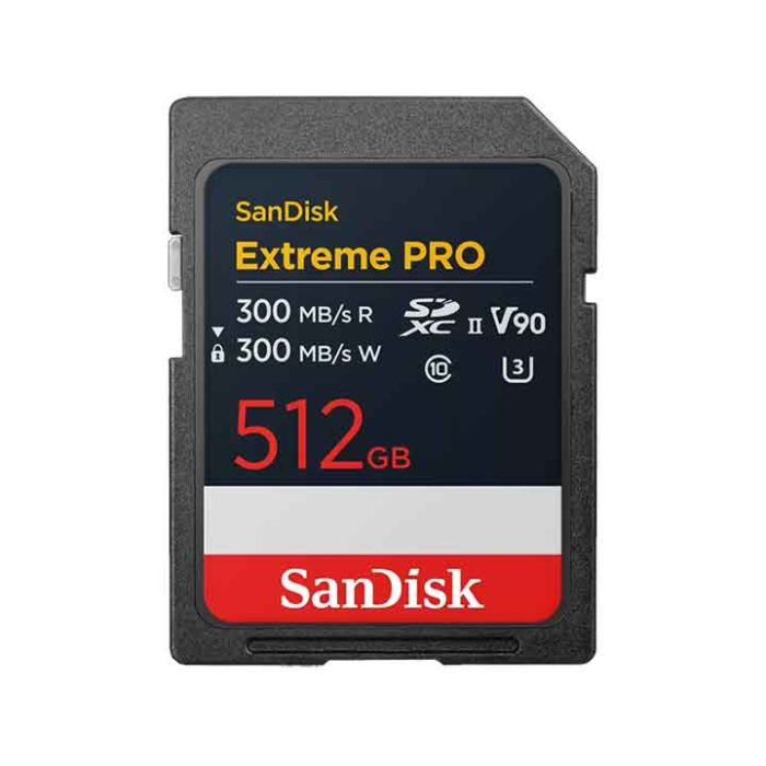 SanDisk Extreme Pro SDXC UHS-II 512GB 300MB/s R 300MB/s W, V90, U3, C10 Memory Card
