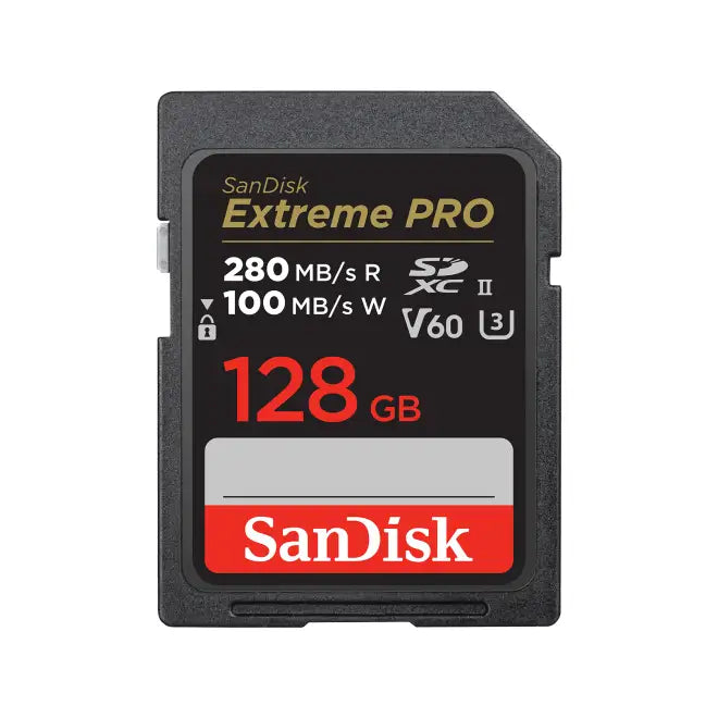 SanDisk Extreme Pro SDXC 128GB  280MB/s R 100MB/s V60 U3 C10 UHS-II Card