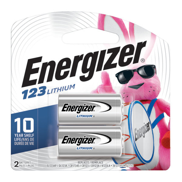 Energizer 123 3V Lithium Battery 2 Pack (Replaces CR123)