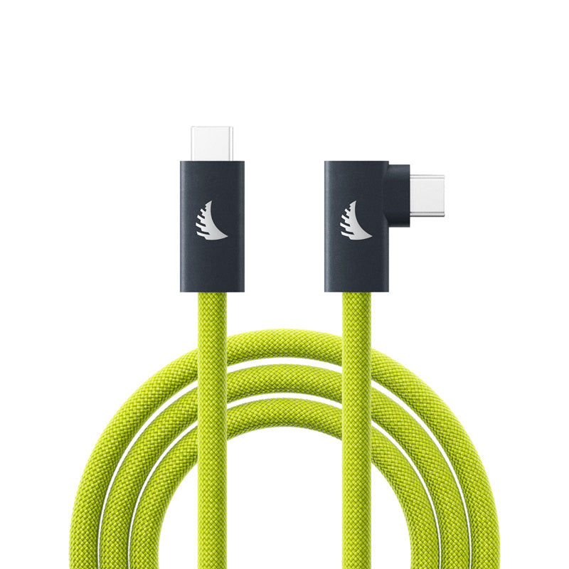 Angelbird Right Angle USB-C 3.2 Solid Flex Braided Tether Cable  - Lime, 4.5m