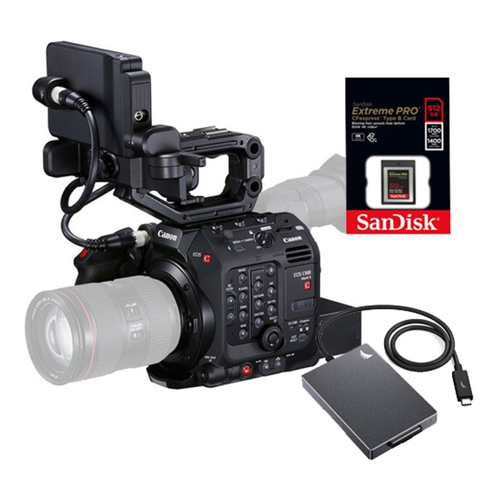 Canon EOS C500 Mark II Cinema Camera with 2x 512 SanDisk CFExpress Cards and Readers
