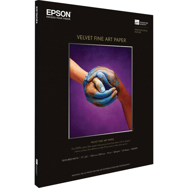 Epson A2 Velvet Fine Art Paper 260gsm (17 x 22inch, 25 Sheets)