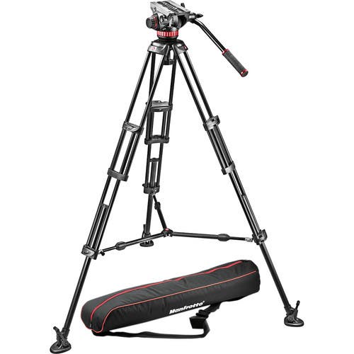 Manfrotto MVH502A Fluid Head and 546B Tripod System with Carrying Bag (MVH502A.546BK-1)