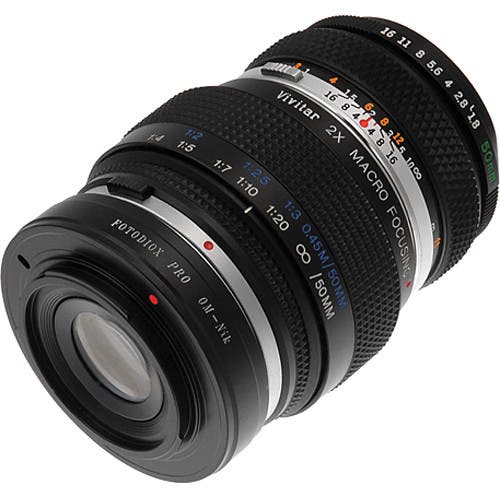 FotodioX Pro Lens Mount Adapter for Olympus OM Lens to Nikon F