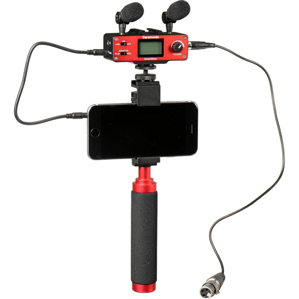 Saramonic SmartMixer Audio Mixer/Adapter Kit for iOS/Android with Mics, Device Holder & Grip