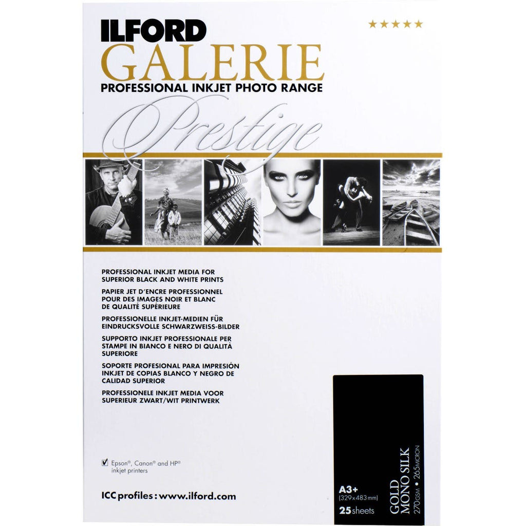 Ilford GALERIE Prestige Gold Mono Silk Paper (13 x 19inch, 25 Sheets)