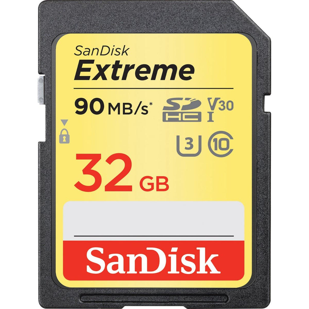 SanDisk Extreme SDHC 32GB 100MB/S R, 60MB/S W, V30, U3, C10 Memory Card