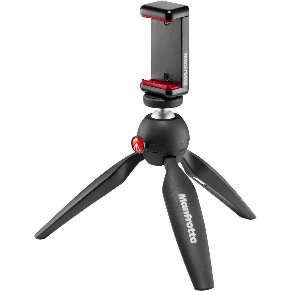 Manfrotto Mini Pixi Tripod with Smart Phone Clamp (Black) (MKPIXICLAMP-BK)