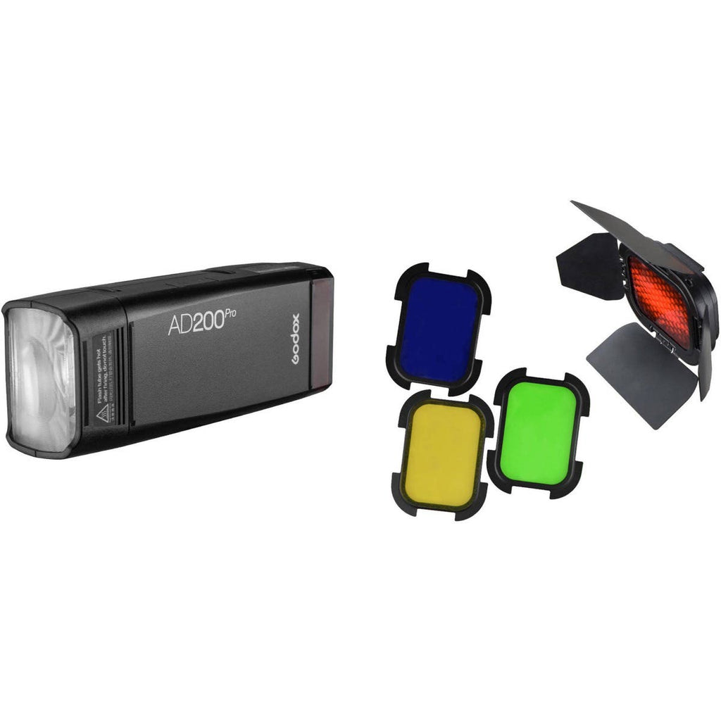 Godox AD200Pro Pocket Flash with Barndoors Kit