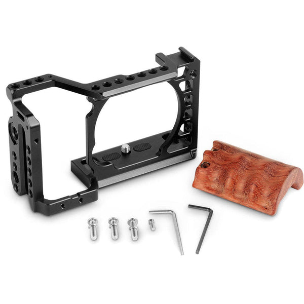 SmallRig 2097 Camera Cage Kit with Wooden Grip for Sony a6500