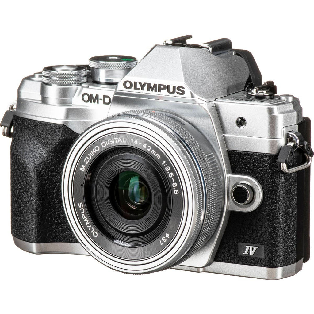 Olympus OM-D E-M10 Mark IV Mirrorless Camera with 14-42mm Lens (Silver)