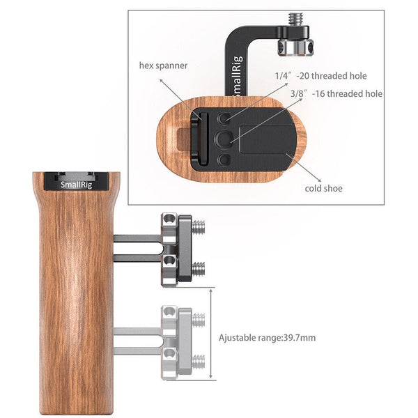 SmallRig 2093 Wooden Universal Side Handle 