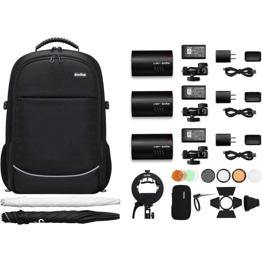 Godox AD100pro Pocket Flash 3-Light Kit