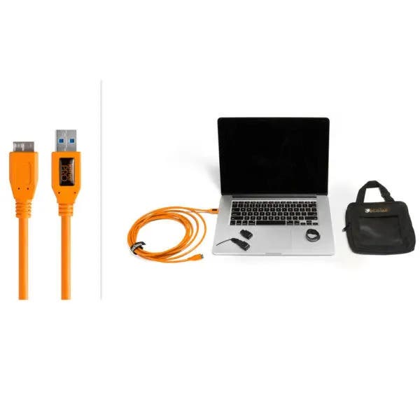 Tether Tools Starter Tethering Kit with Usb 3 a to Micro b, 4.6m hi-vis