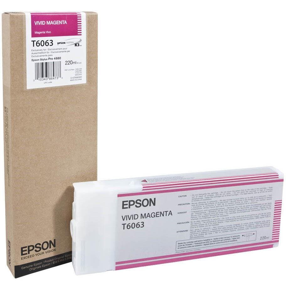 Epson T6063 UltraChrome K3 Vivid Magenta Ink Cartridge (220 ml)