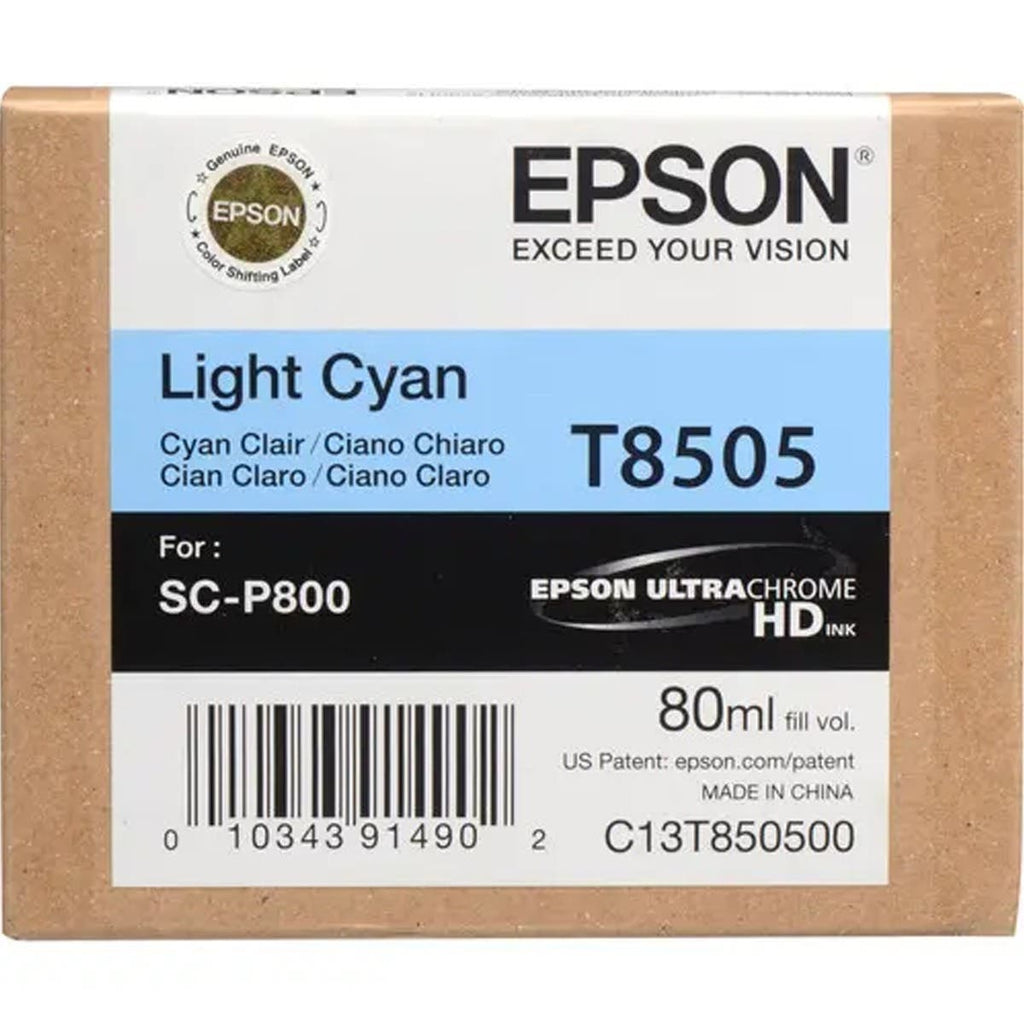 Epson T850500 UltraChrome HD Light Cyan Ink Cartridge (80ml)