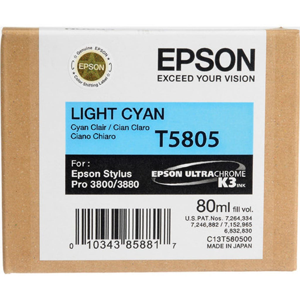 Epson T5805 UltraChrome K3 Light Cyan Ink Cartridge (80ml)