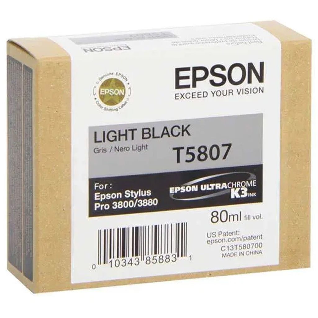 Epson T5807 UltraChrome K3 Light Black Ink Cartridge (80ml)
