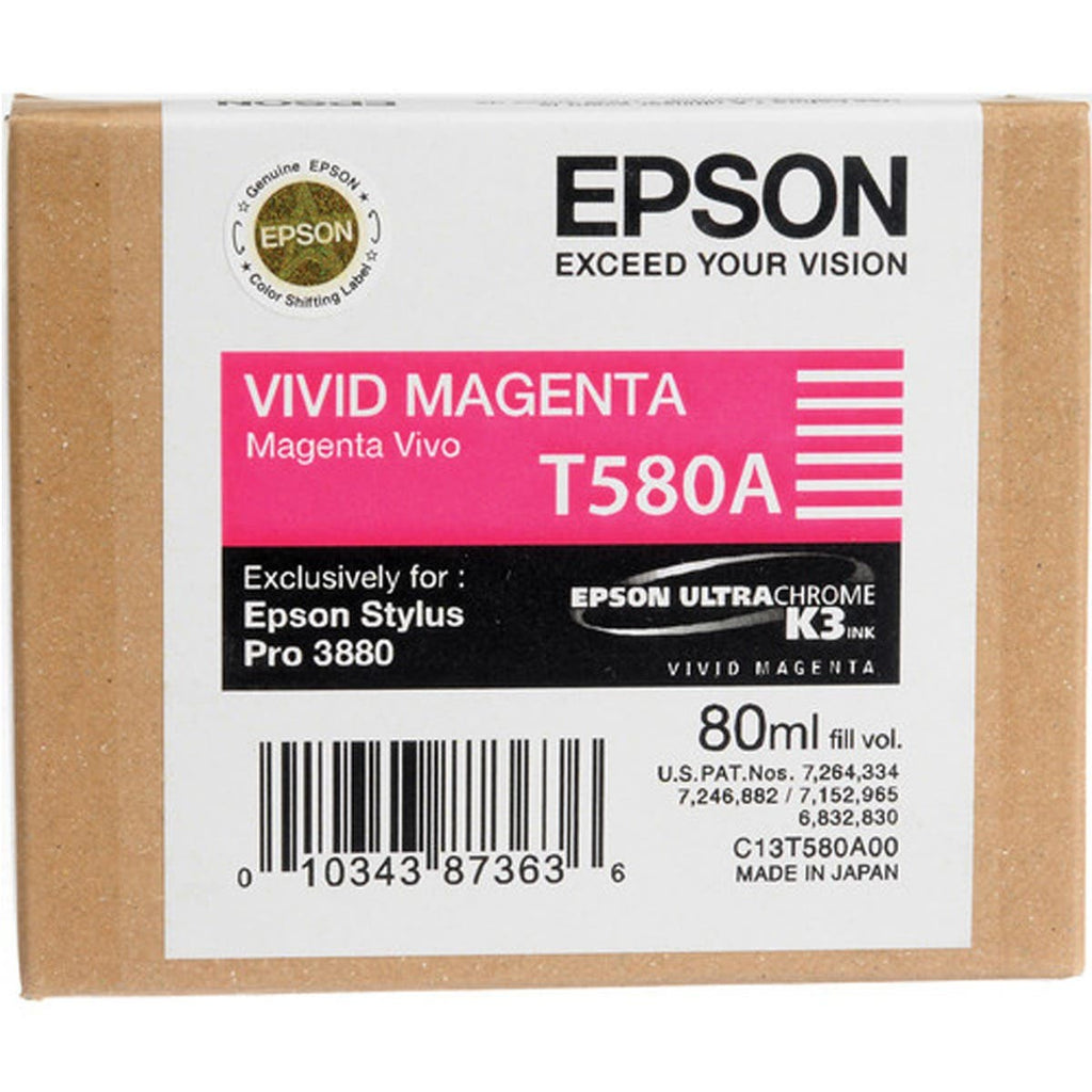 Epson T580A UltraChrome K3 Vivid Magenta Ink Cartridge (80ml)