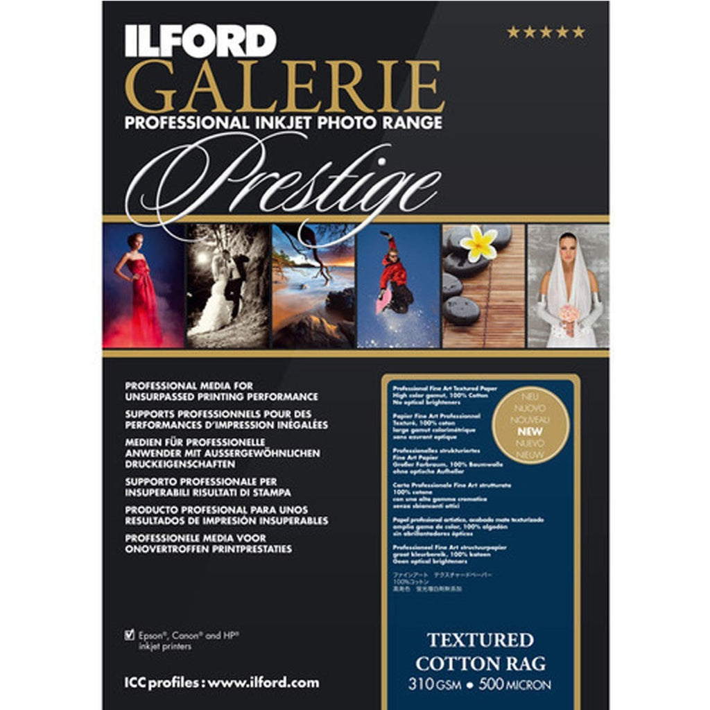 Ilford Galerie Prestige Textured Cotton Rag Paper 13 x 19in (25 Sheets)