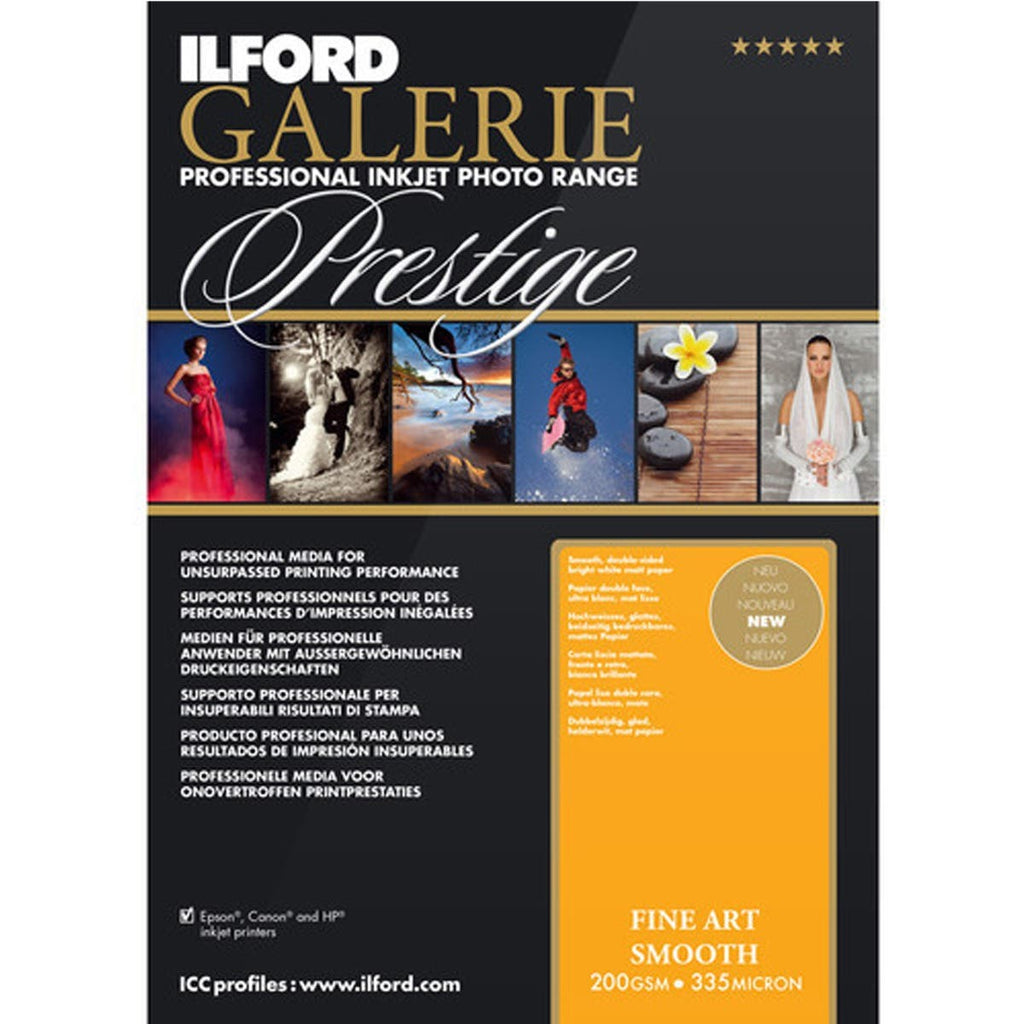 Ilford Galerie Prestige Fine Art Smooth Paper 200GSM A3+ (25 Sheets)