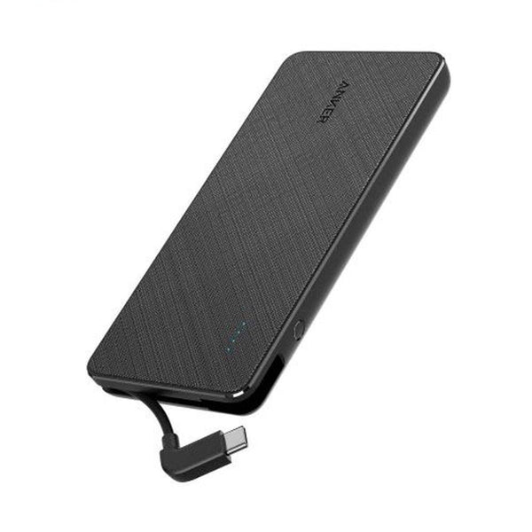 Anker PowerCore+ 10000 with Built-In USB-C Cable 1000mAh Black Fabric