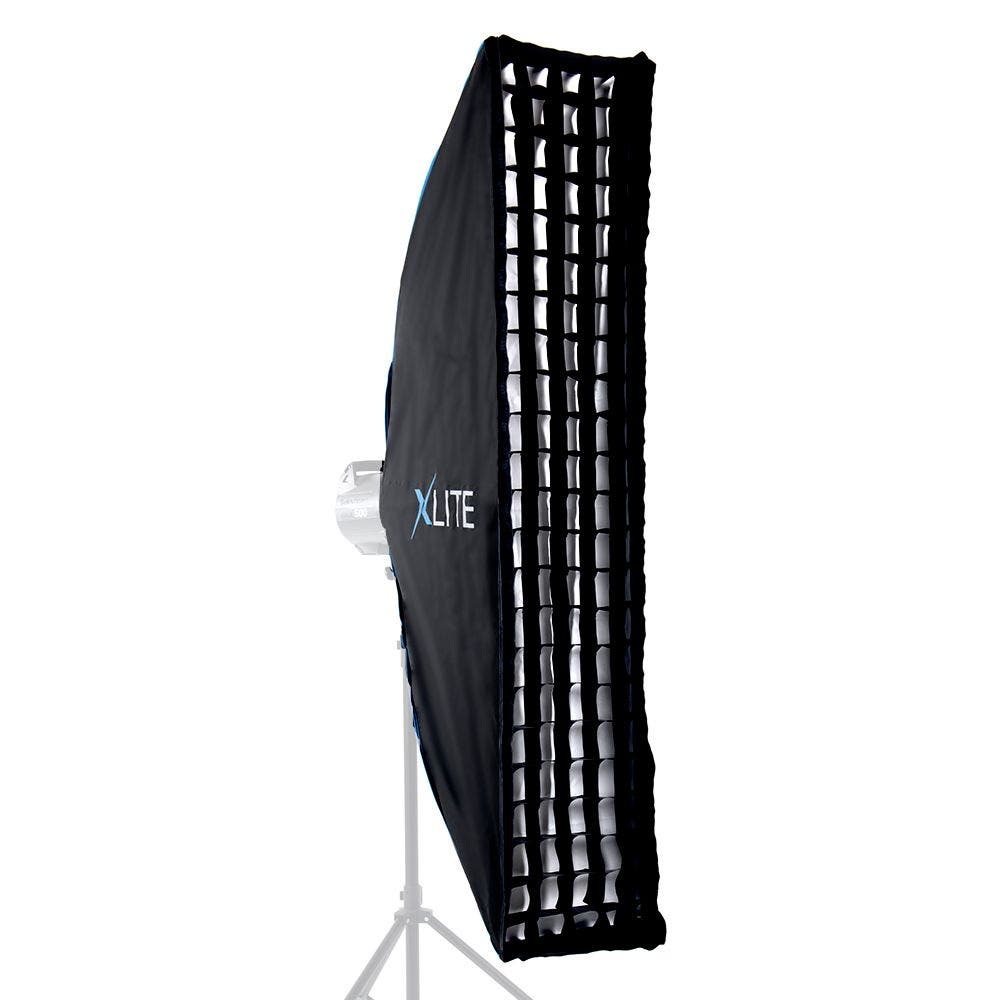 Xlite 25x100cm Pro Umbrella Strip Softbox + Grid & Mask For Elinchrom