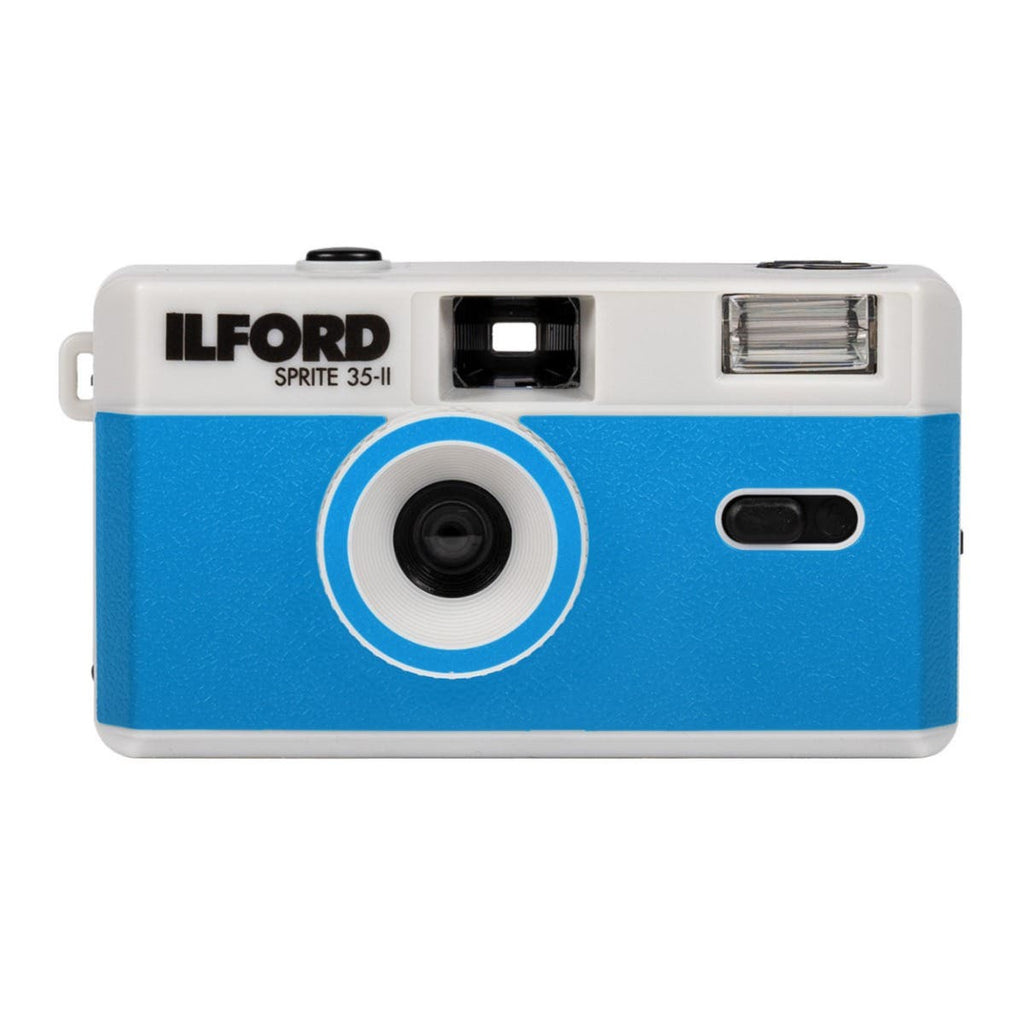 Ilford Sprite 35-II Reusable Camera (Silver & Blue) with Bonus Roll XP2 24 Exp Film