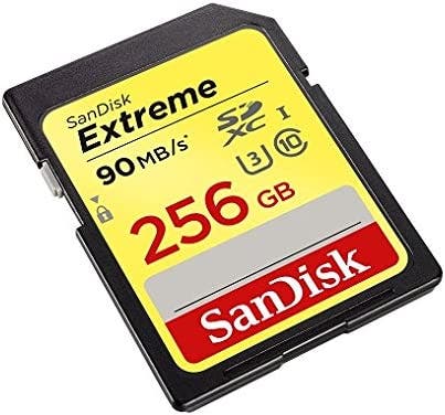 SanDisk Extreme SDHC UHS-I V30, U3, C10 Memory Card 256GB 180MB/s 90MB/s Write