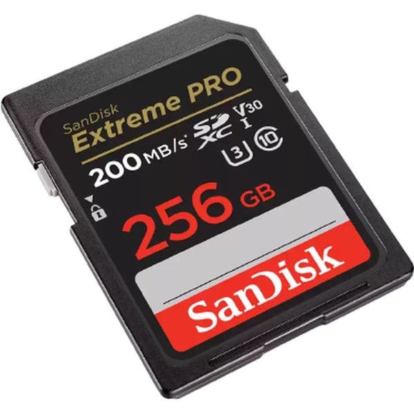 SanDisk Extreme Pro SDXC Memory Card 256GB 200MB/s Read, 140MB/s Write