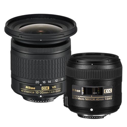 Nikon DX Landscape & Micro Kit Inc. with 10-20mm f/4.5-5.6 & 40mm f/2.8 Lenses Kit