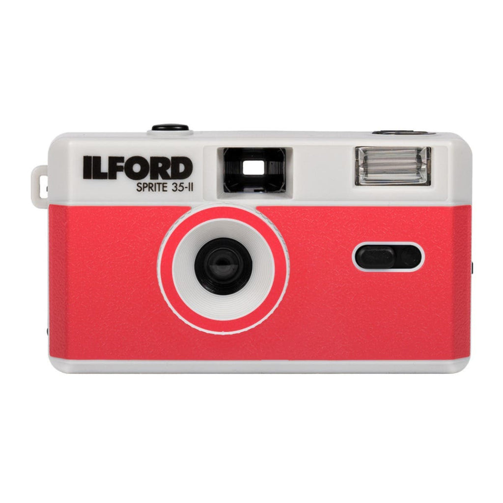 Ilford Sprite 35-II Reusable Camera (Silver & Red) with Bonus Roll XP2 24 Exp Film
