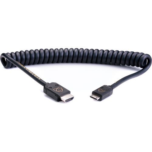Atomos AtomFLEX HDMI (Type-A) Male to Mini-HDMI (Type-C) Male Coiled Cable (16 to 32 inch)