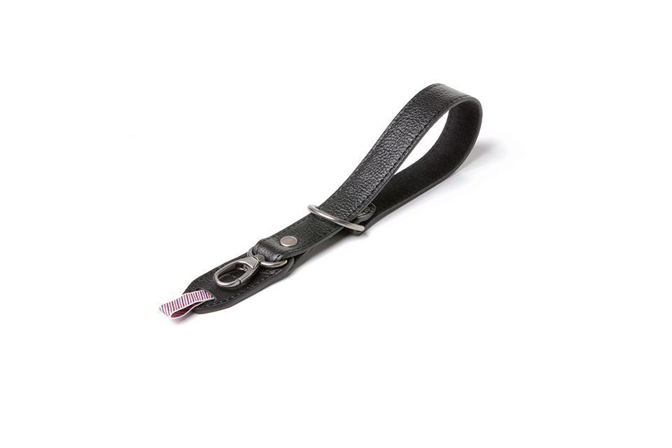 Barber Shop Razor Cut Camera Wrist Strap (Grained Black Leather)