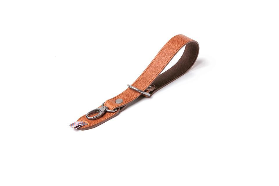 Barber Shop Razor Cut Camera Wrist Strap (Grained Brown Leather)