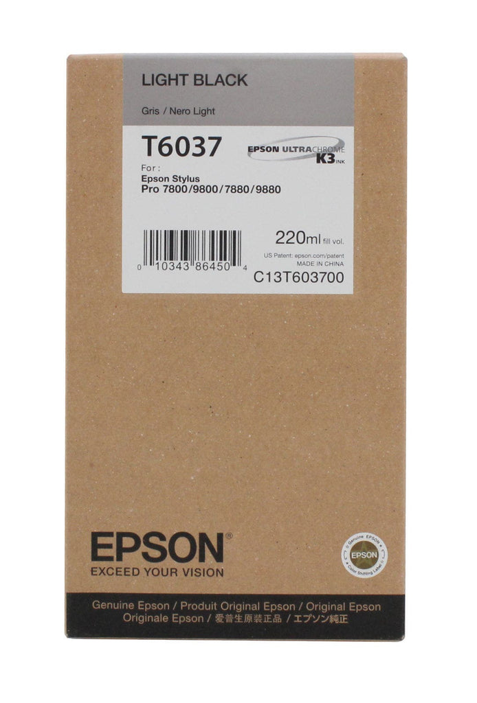 Epson T6037 Light Black UltraChrome K3 Ink Cartridge (220ml)