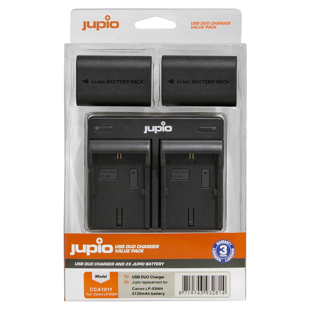 Jupio Canon LP-E6NH 2x Batteries & Single Charger Kit