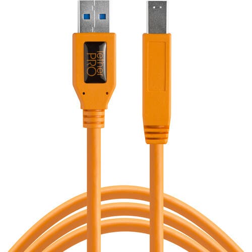 Tether Tools TetherPro SuperSpeed USB 3.0 Male A to Male B Cable (4.6m, High-Visibility Orange)