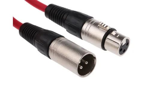 RS Pro 3m Black Female XLR to Male XLR Audio Video Cable 