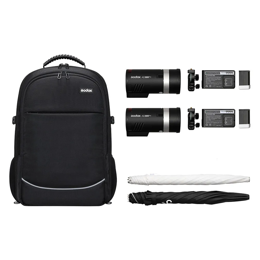 Godox AD300PRO Two Head Umbrella and Softbox Kit With Carry Bag