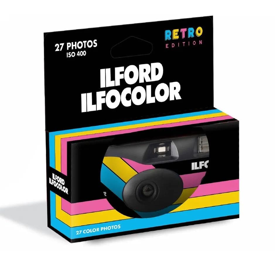 Ilford Ilfocolor Retro Edition Single Use Camera, 27exp, ISO 400 (White)